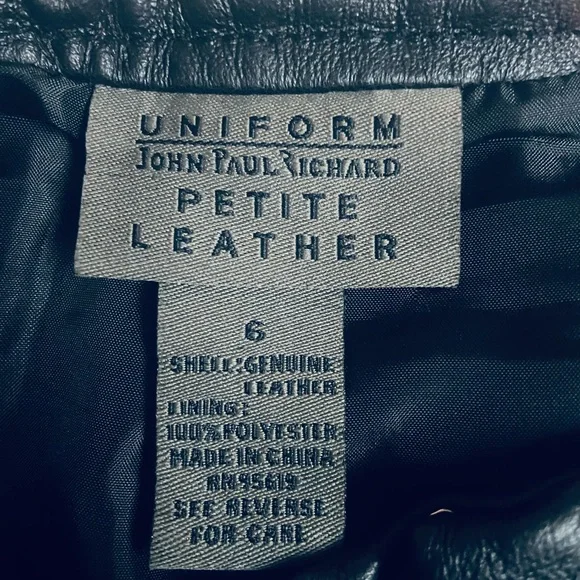 Vintage Uniform John Paul Richard Black Leather Sz 6 Petite Women’s Biker Pants - Picture 2 of 10